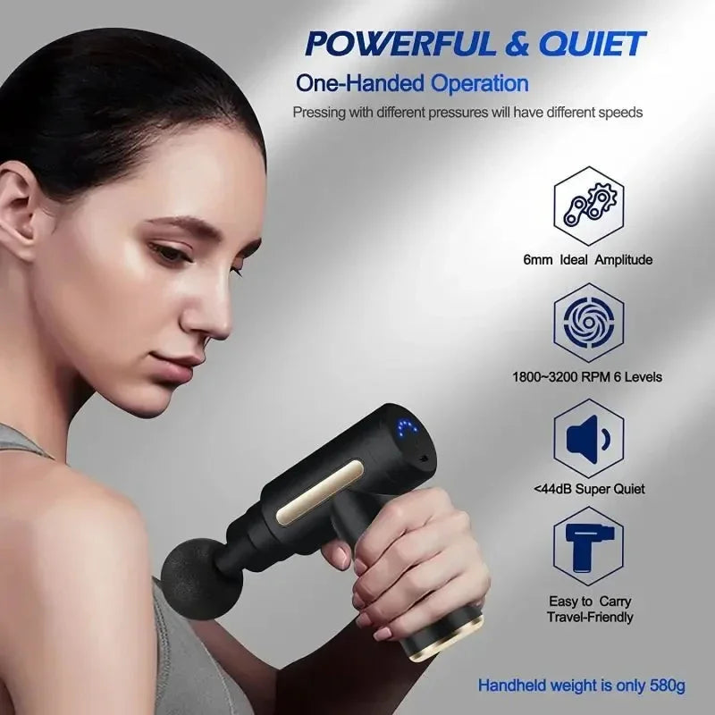 USB Mini Massage Gun Fascia Machine Muscle Relaxation Vibrating Gun Rod Massage Fitness Equipment Neck Grab Fascia Gun