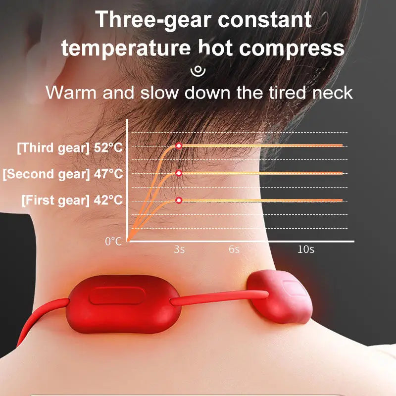 Masajeador inteligente de columna Cervical para colgar en el cuello, con bolso caliente, masaje TENS, alivio de relajación, EMS, portátil, dolor, muslo, Mini Compr de espalda