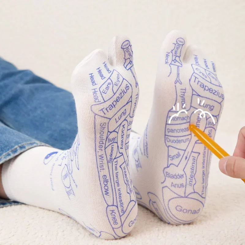 Calcetines para aliviar los pies cansados, masajeador de acupresión para pies, calcetines de reflexología, herramienta de masaje de acupuntura para pies, fisioterapia para el cuidado de los pies