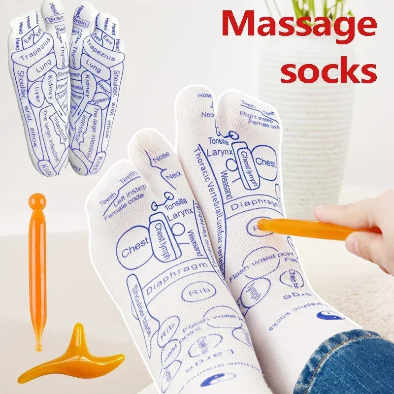 Calcetines para aliviar los pies cansados, masajeador de acupresión para pies, calcetines de reflexología, herramienta de masaje de acupuntura para pies, fisioterapia para el cuidado de los pies