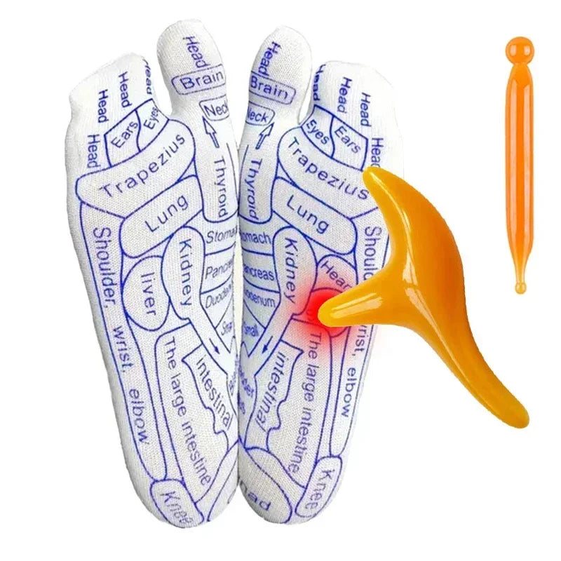 Calcetines para aliviar los pies cansados, masajeador de acupresión para pies, calcetines de reflexología, herramienta de masaje de acupuntura para pies, fisioterapia para el cuidado de los pies